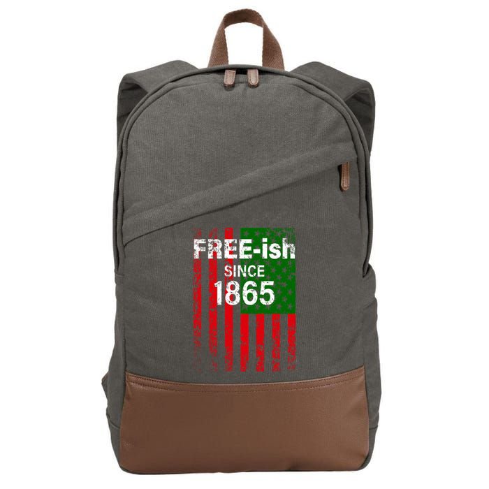 Free-ish Since 1865 Juneteenth Day Flag Black Pride Cotton Canvas Backpack