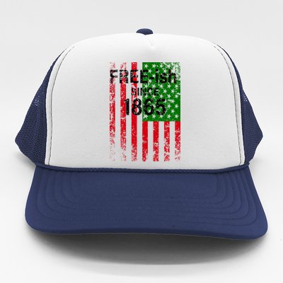 Free-ish Since 1865 Juneteenth Day Flag Black Pride Trucker Hat