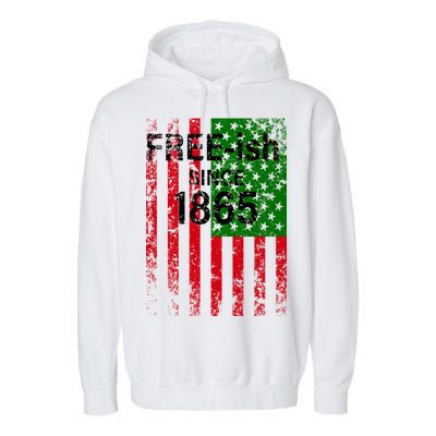 Free-ish Since 1865 Juneteenth Day Flag Black Pride Garment-Dyed Fleece Hoodie