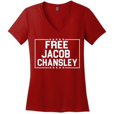 Free Jacob Chansley Women's V-Neck T-Shirt