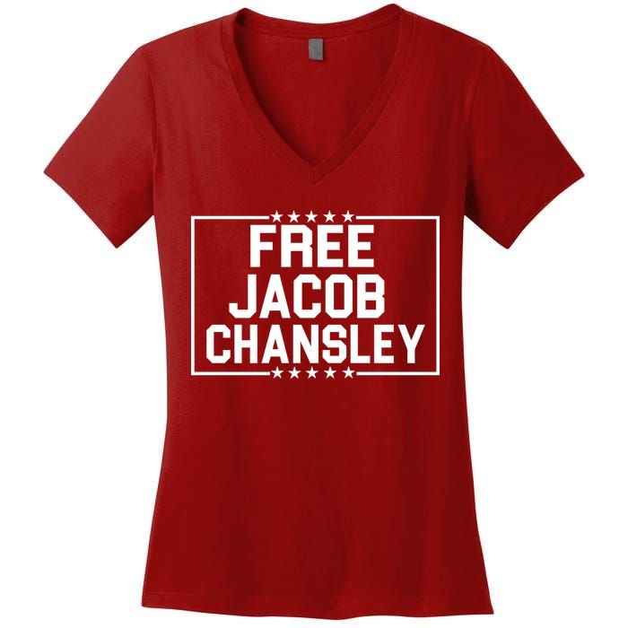 Free Jacob Chansley Women's V-Neck T-Shirt
