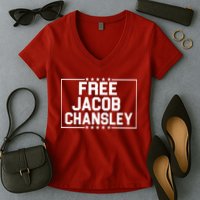 Free Jacob Chansley Women's V-Neck T-Shirt