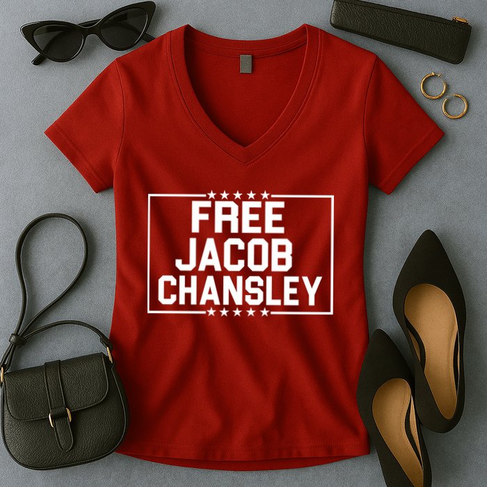 Free Jacob Chansley Women's V-Neck T-Shirt