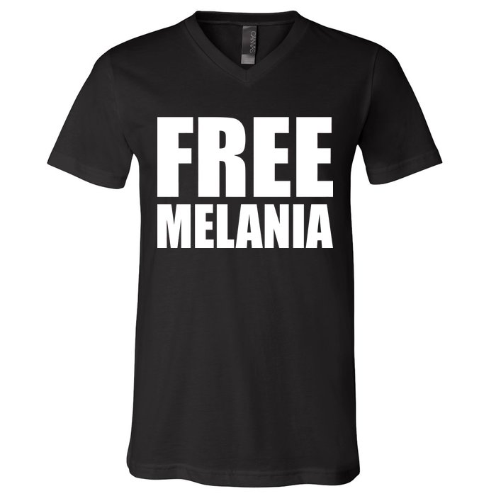 Free Melania Bold Text V-Neck T-Shirt