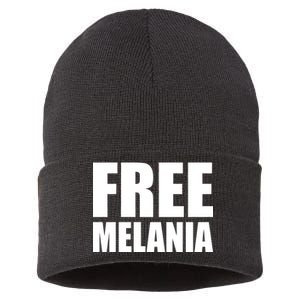 Free Melania Bold Text Sustainable Knit Beanie