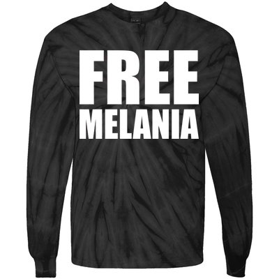 Free Melania Bold Text Tie-Dye Long Sleeve Shirt