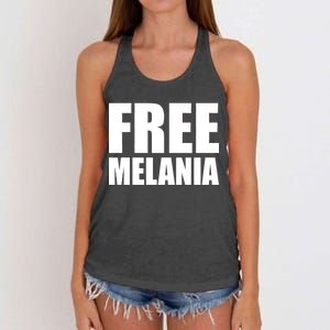 Free Melania Bold Text Women's Knotted Racerback Tank