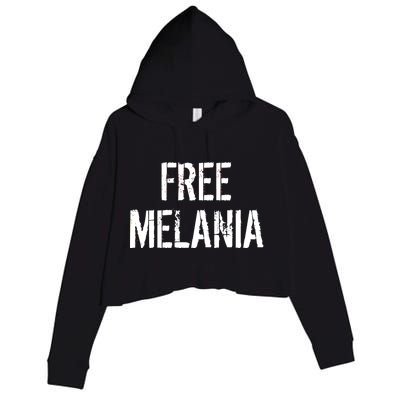 Free Melania Funny Distressed Logo Crop Fleece Hoodie