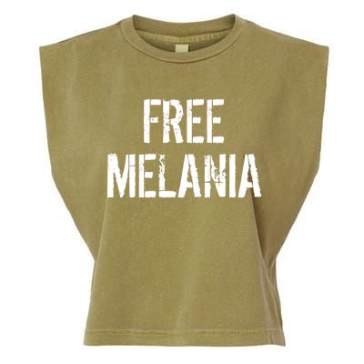 Free Melania Funny Distressed Logo Garment-Dyed Women's Muscle Tee