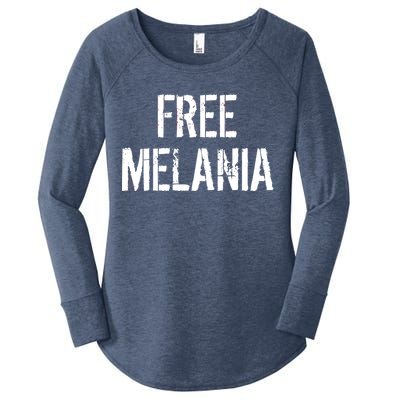 Free Melania Funny Distressed Logo Women's Perfect Tri Tunic Long Sleeve Shirt