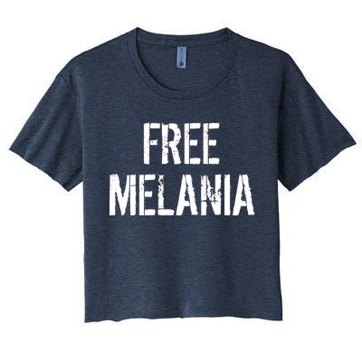 Free Melania Funny Distressed Logo Women's Crop Top Tee