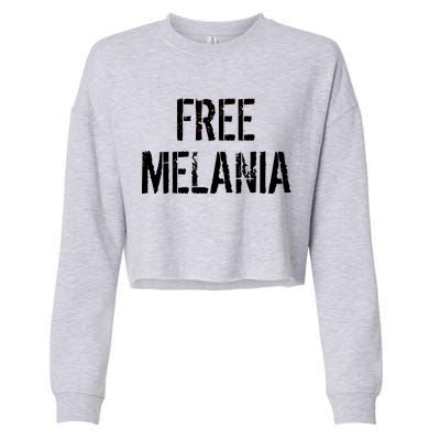 Free Melania Funny Distressed Logo Cropped Pullover Crew