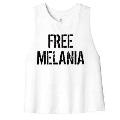 Free Melania Funny Distressed Logo Women's Racerback Cropped Tank