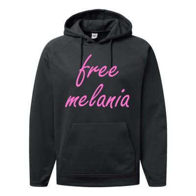 Free Melania Pink Script Logo Performance Fleece Hoodie