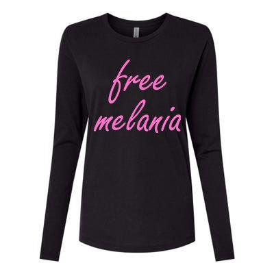 Free Melania Pink Script Logo Womens Cotton Relaxed Long Sleeve T-Shirt