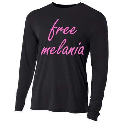 Free Melania Pink Script Logo Cooling Performance Long Sleeve Crew