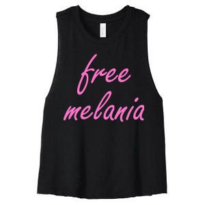 Free Melania Pink Script Logo Women's Racerback Cropped Tank