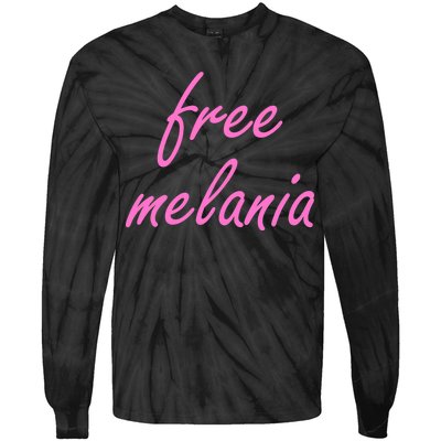 Free Melania Pink Script Logo Tie-Dye Long Sleeve Shirt