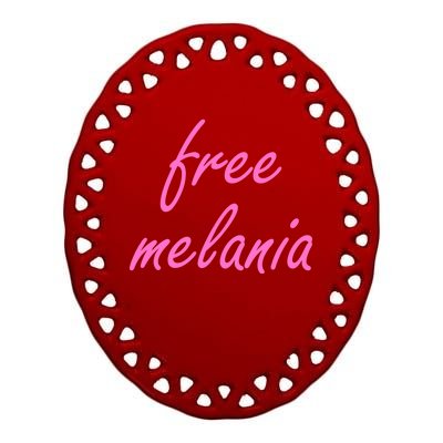 Free Melania Pink Script Logo Ceramic Oval Ornament