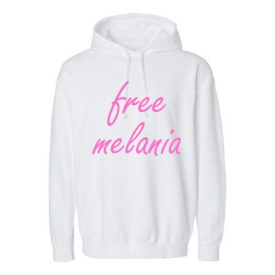 Free Melania Pink Script Logo Garment-Dyed Fleece Hoodie