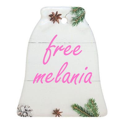 Free Melania Pink Script Logo Ceramic Bell Ornament