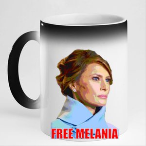 Free Melania Red Photo 11oz Black Color Changing Mug