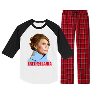 Free Melania Red Photo Raglan Sleeve Pajama Set