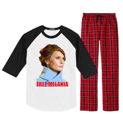 Free Melania Red Photo Raglan Sleeve Pajama Set