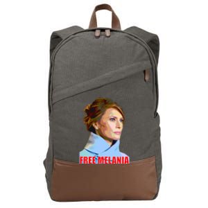 Free Melania Red Photo Cotton Canvas Backpack