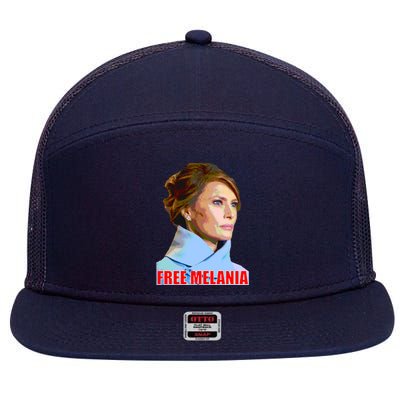 Free Melania Red Photo 7 Panel Mesh Trucker Snapback Hat