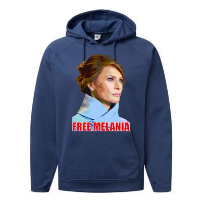 Free Melania Red Photo Performance Fleece Hoodie