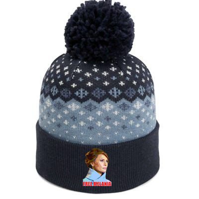 Free Melania Red Photo The Baniff Cuffed Pom Beanie