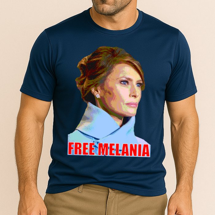 Free Melania Red Photo Cooling Performance Crew T-Shirt