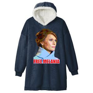 Free Melania Red Photo Hooded Wearable Blanket