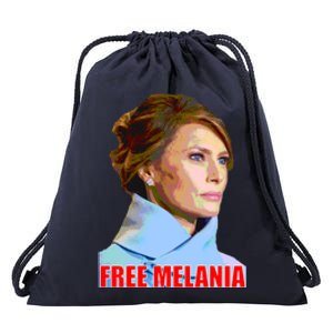 Free Melania Red Photo Drawstring Bag