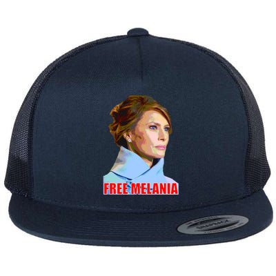 Free Melania Red Photo Flat Bill Trucker Hat