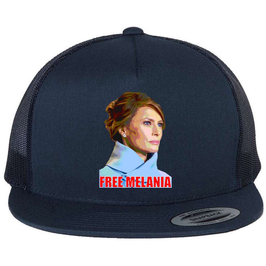 Free Melania Red Photo Flat Bill Trucker Hat