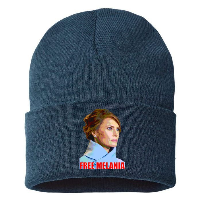 Free Melania Red Photo Sustainable Knit Beanie