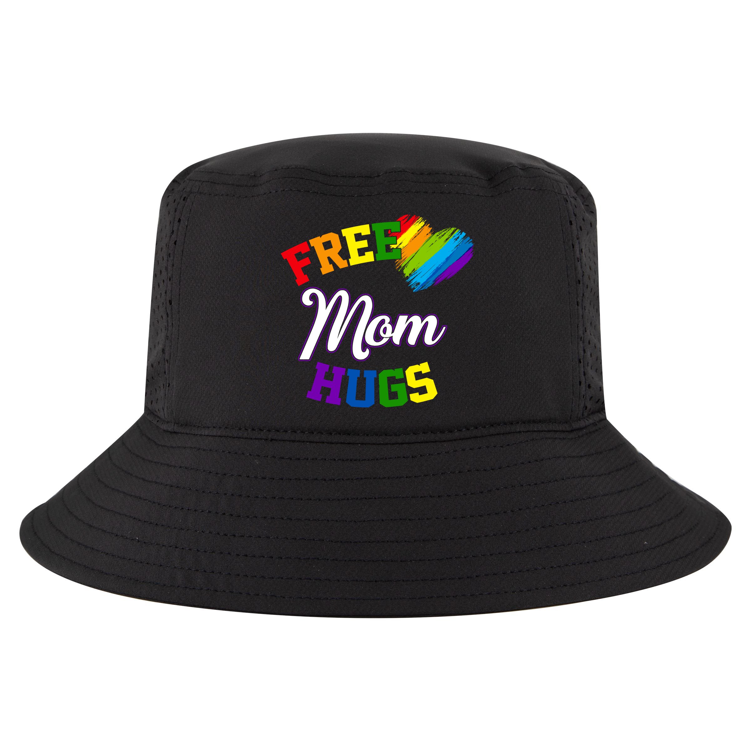 Free Mom Hugs LGBT Gay Pride Heart Cool Comfort Performance Bucket Hat