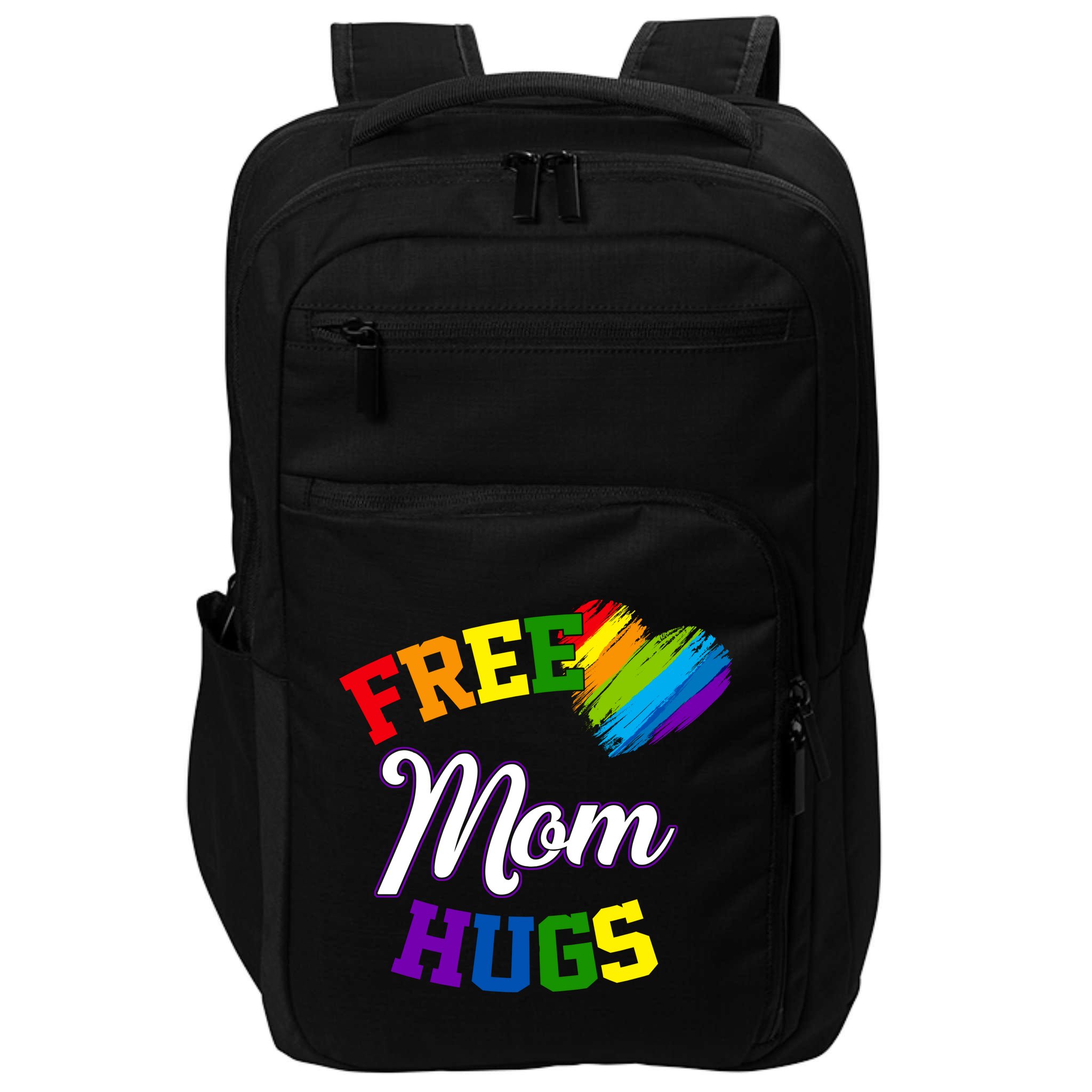 Free Mom Hugs LGBT Gay Pride Heart Impact Tech Backpack