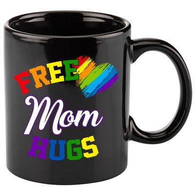 Free Mom Hugs LGBT Gay Pride Heart 11oz C Handle Ceramic Mug