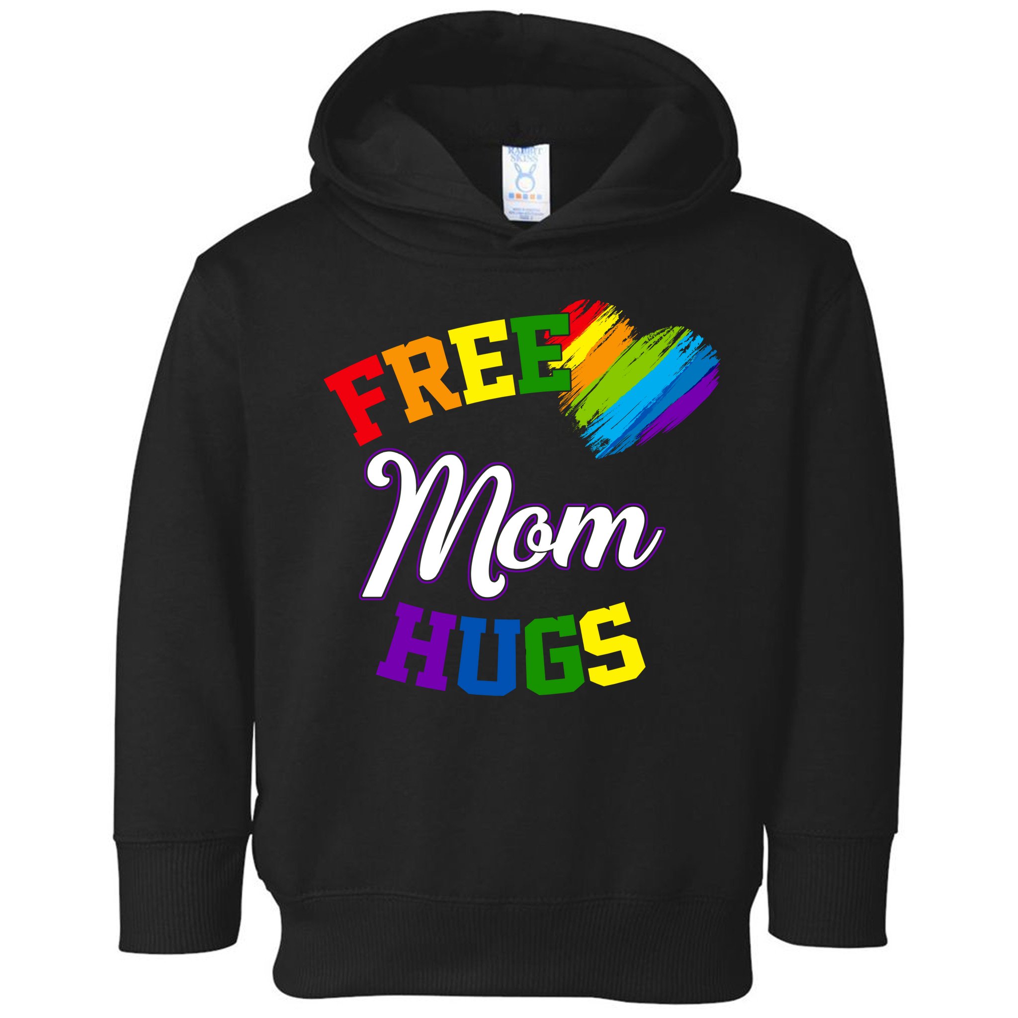 Free Mom Hugs LGBT Gay Pride Heart Toddler Hoodie