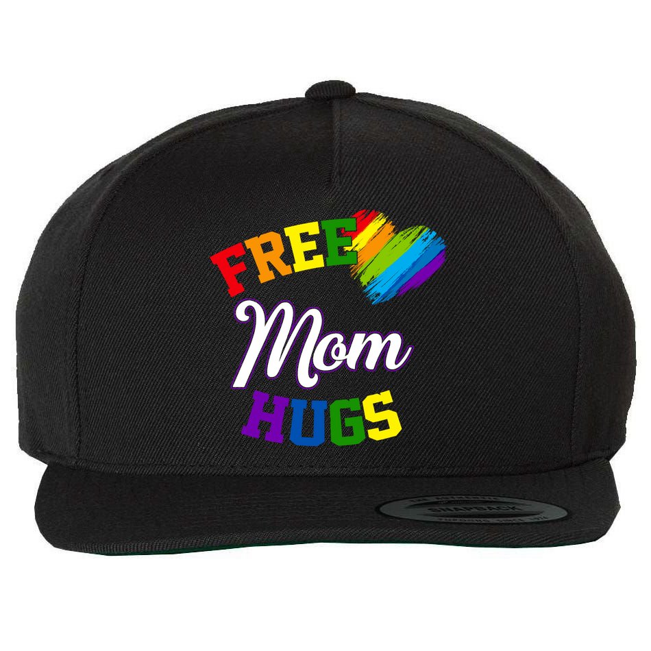 Free Mom Hugs LGBT Gay Pride Heart Wool Snapback Cap