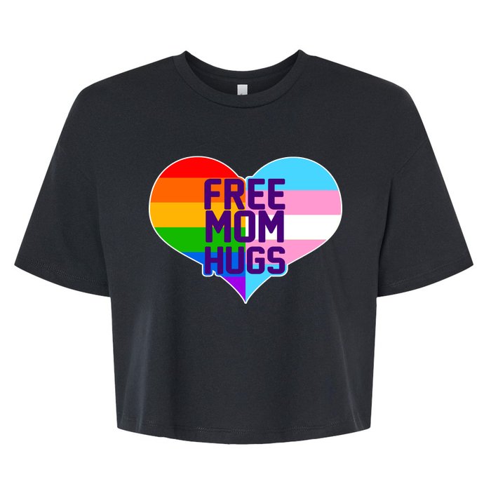 Free Mom Hugs LGBT Support Bella+Canvas Jersey Crop Tee