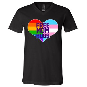 Free Mom Hugs LGBT Support V-Neck T-Shirt