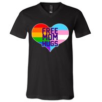 Free Mom Hugs LGBT Support V-Neck T-Shirt