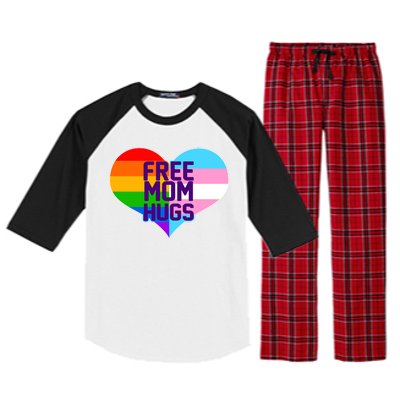 Free Mom Hugs LGBT Support Raglan Sleeve Pajama Set