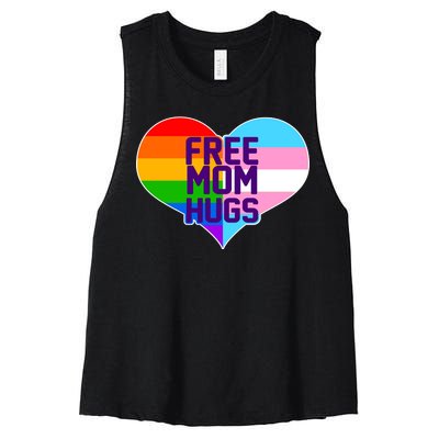 Free Mom Hugs LGBT Support Women's Racerback Cropped Tank