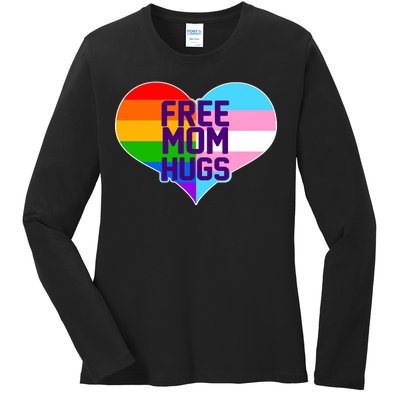 Free Mom Hugs LGBT Support Ladies Long Sleeve Shirt