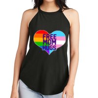 Free Mom Hugs LGBT Support Women's Perfect Tri Rocker Tank